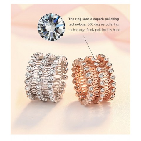 Three-row zircon telescopic ring bracelet 2-in-1