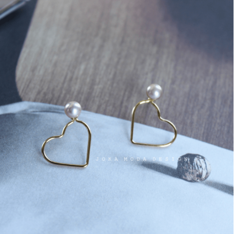 Korean popular 14k gold earrings, natural freshwater pearls 3 ways to wear