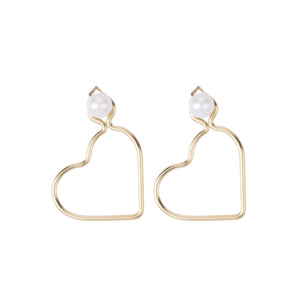 Korean popular 14k gold earrings, natura..