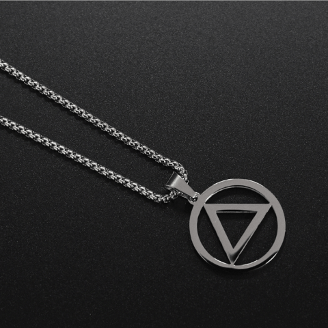 Eminem Style Triangle Pendant Titanium Steel Men s Necklace