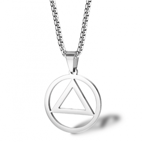 Eminem Style Triangle Pendant Titanium Steel Men s Necklace