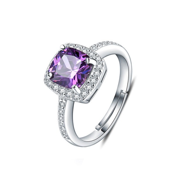 925 Sterling Silver Amethyst ring..