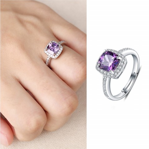 925 Sterling Silver Amethyst ring