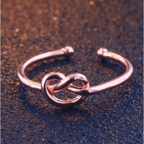 s925 sterling silver love knot tri-color free size ring