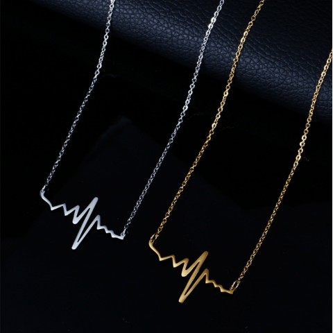 For Your Heartbeat Earrings Necklace Titanium Steel Jewellery Set