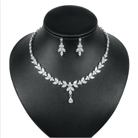 Classic Water Drop Zircon Bride Wedding Set