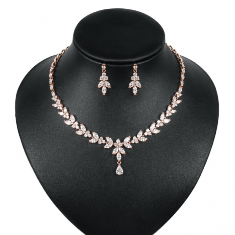 Classic Water Drop Zircon Bride Wedding Set