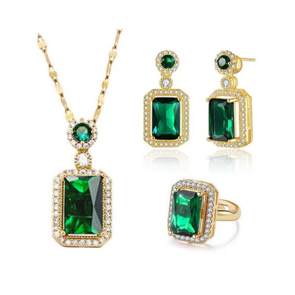 Emerald Square Zircon Set..