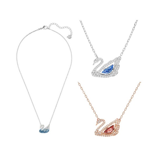 Swarovski Crystal Beating Heart Swan Necklace