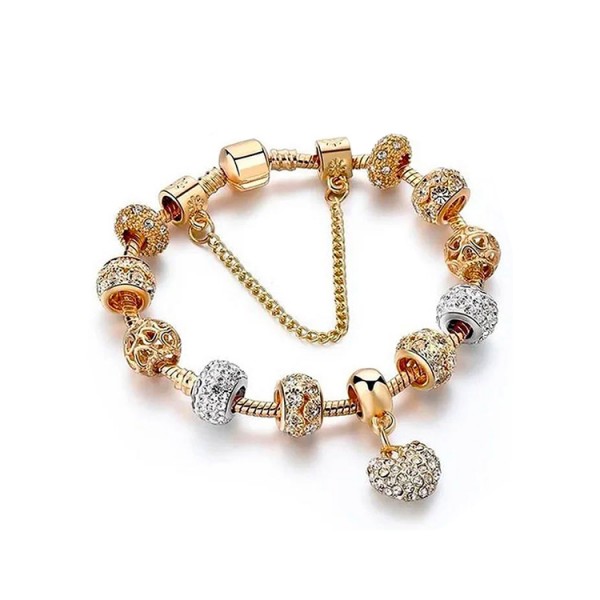 Gold-plated hand-beaded bracelet..