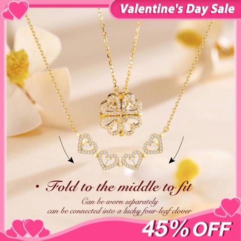 Korean Version Four love Hearts Necklace