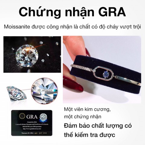 Vòng tay moissanite khiêu vũ lấp lánh