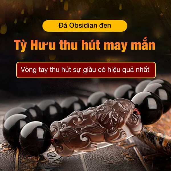 Vòng tay Tỳ hưu giàu có Obsidian