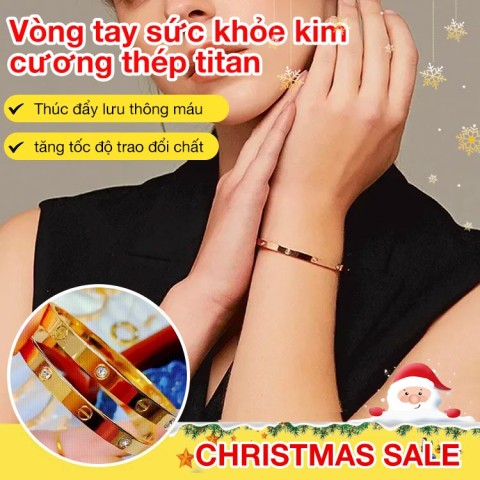 Vòng đeo tay sức khỏe kim cương thép titan