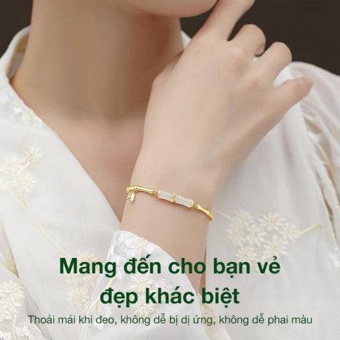 Vòng tay phân đoạn tre ngọc bích Hetian