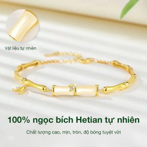 Vòng tay phân đoạn tre ngọc bích Hetian