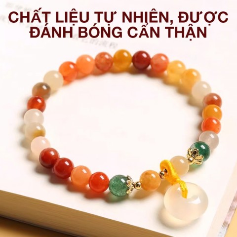 Vòng tay khóa hòa bình ngọc bích vàng tự nhiên