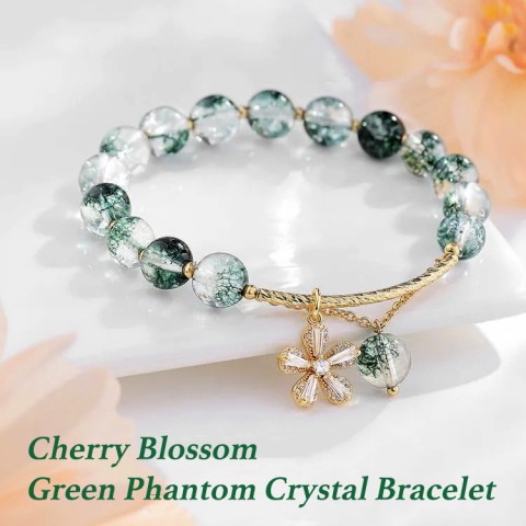 Cherry Blossom Green Phantom Crystal Bracelet