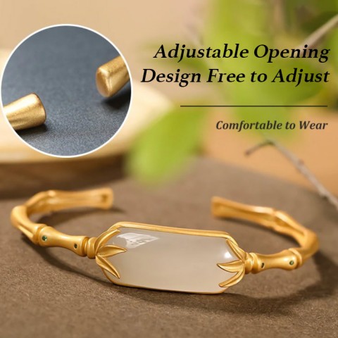 2022 NEW ANTIQUE GOLD AND BAMBOO JADE BRACELET