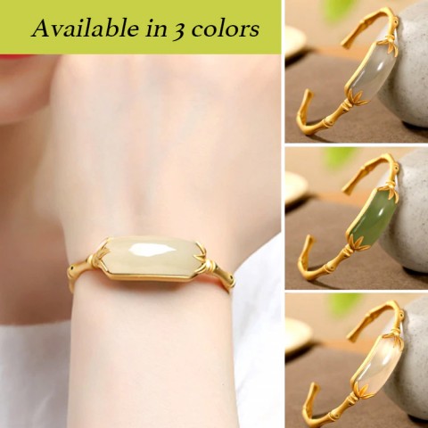 2022 NEW ANTIQUE GOLD AND BAMBOO JADE BRACELET