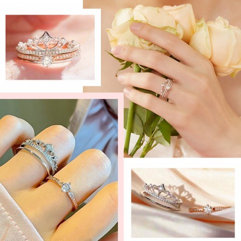 2 in 1 Crown Princess Ring