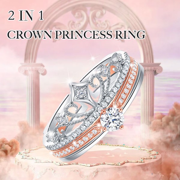 2 in 1 Crown Princess Ring