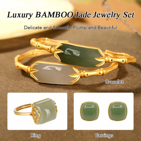 Luxury BAMBOO Jade Jewelry Set