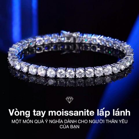 Vòng tay moissanite lấp lánh