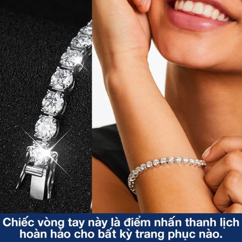 Vòng tay moissanite lấp lánh