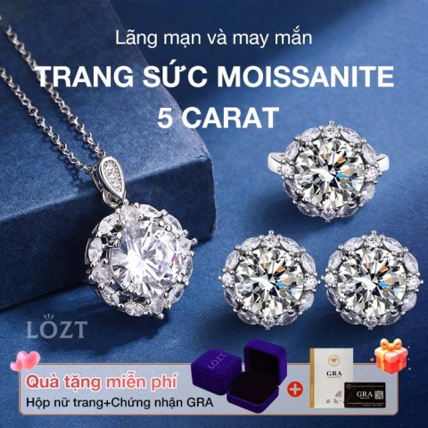 Bộ trang sức moissanite 5 carat