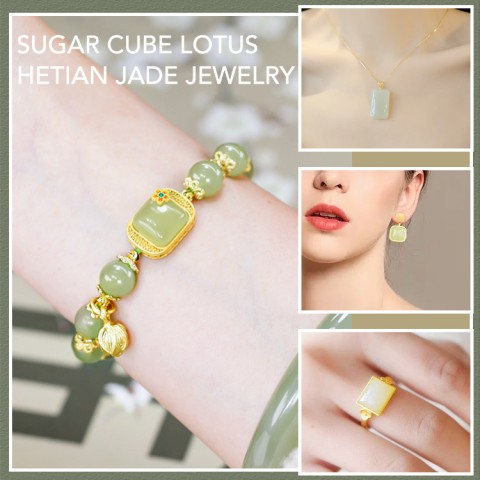 Sugar cube lotus HeTian Jade Jewelry