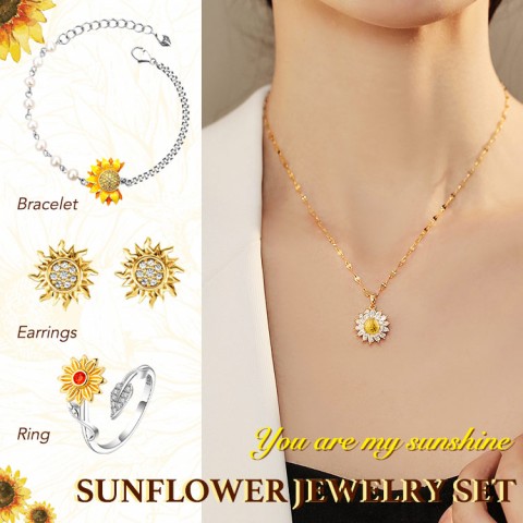 You are my sunshine - Sunflower Jewelry Set