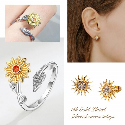 You are my sunshine - Sunflower Jewelry Set