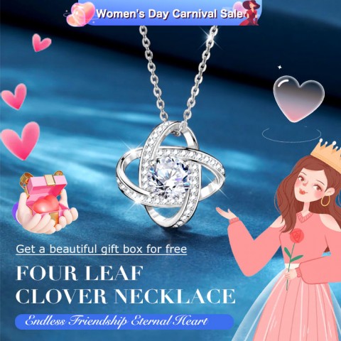 Four Leaf Clover Necklace Endless Friendship Eternal Heart