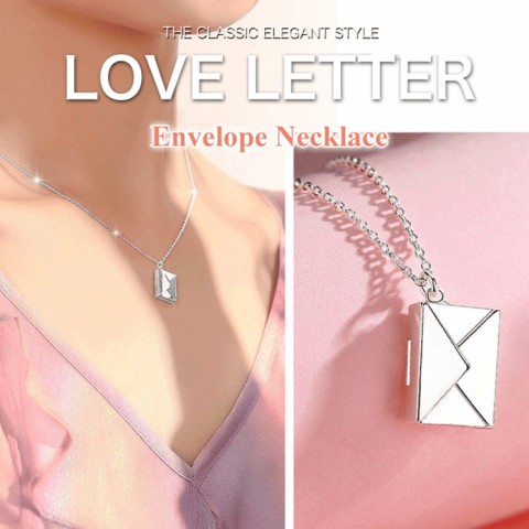 Envelope Locket Necklace Love you Secret