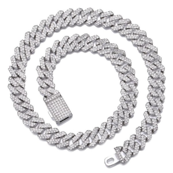 Wang Jiaer same full diamond Cuban neckl..