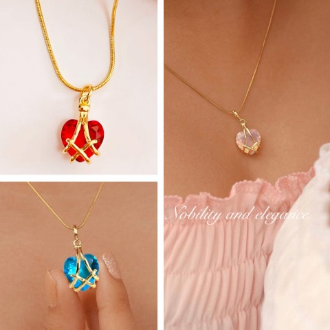 18k Gold Plated Barbie Diamond Birthstone Necklace