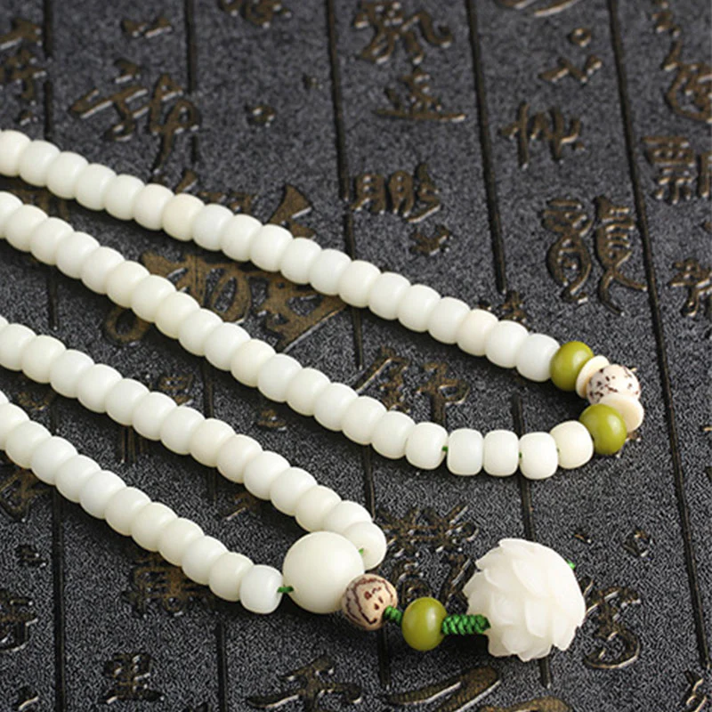 Natural White Jade Bodhi Bracelet