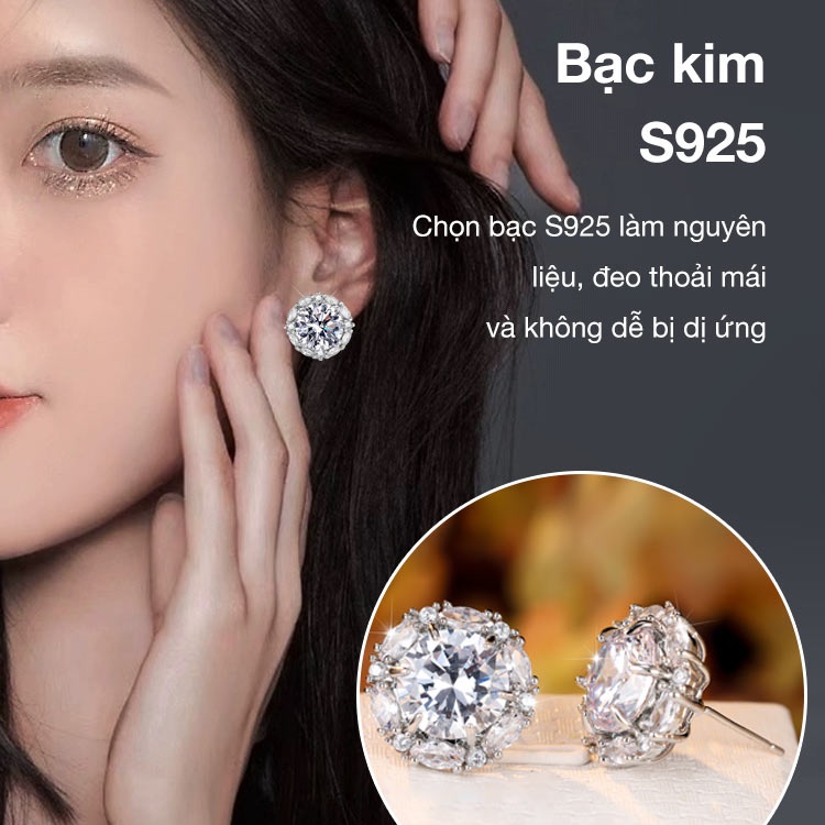 khuyến mãi ngày phụ nữ - Tỏa sáng cả ngày - Bộ trang sức Moissanite 5 Carat - Giấy chứng nhận GRA, hộp quà tặng miễn phí